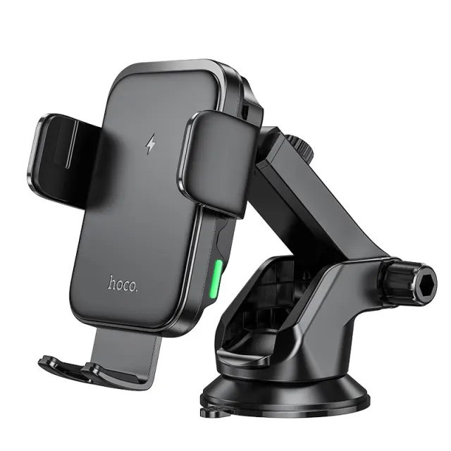 Βάση Στήριξης Αυτοκινήτου Hoco HW11 Jenny με με Wireless Fast Charger έως 15W και Δυνατότητα Επέκτασης Βραχίονα Μαύρη 4.5"-7.0"