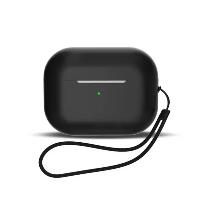 Hurtel Silicone Case for AirPods 1 / AirPods 2 & Wrist Strap Lanyard Black