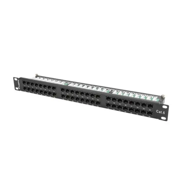 Lanberg Patch Panel 48port 1U 19" CAT.6 UTP Black (PPU6-1048-B)