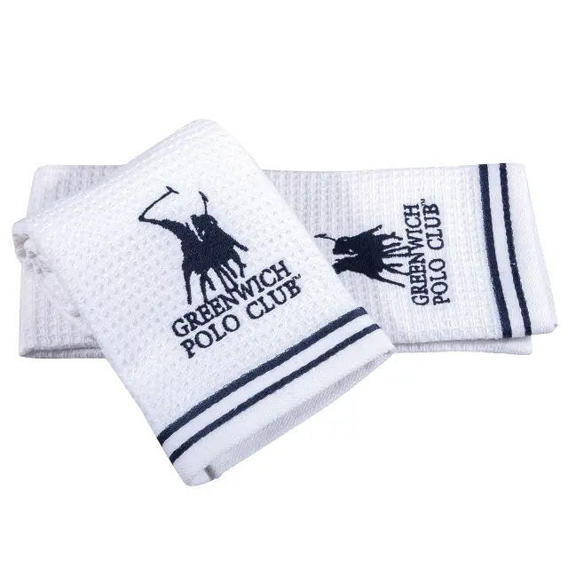 Πετσέτες κουζίνας σετ 2τμχ λευκό | μπλε 40x60cm Greenwich Polo Club 2806 2