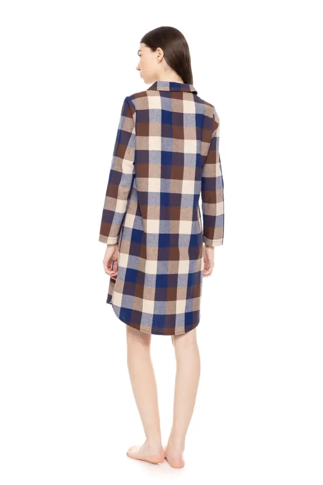 W1694 - Type - NIGHTGOWN BUTTONED AUTUMN PLAID 3
