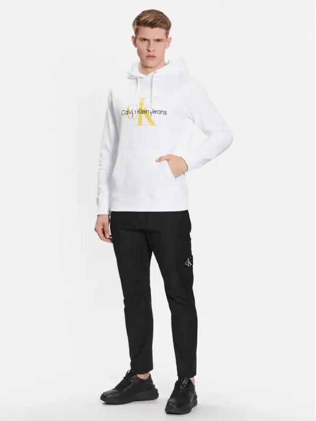Calvin Klein - Ανδρικό Seasonal Monogram Φούτερ J30J320805-YAF Λευκό - XL 2