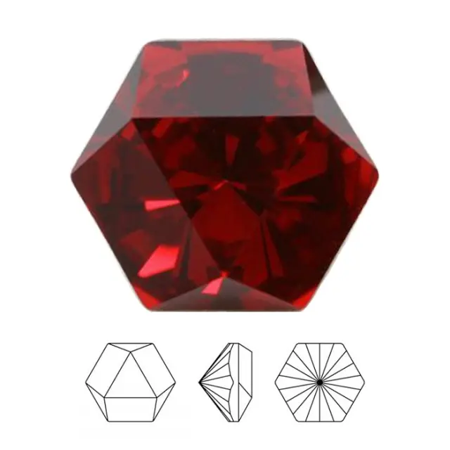 Swarovski 4699 Kaleidoscope Hexagon Fancy Stone Scarlet 9.4x10.8mm - 2τεμ