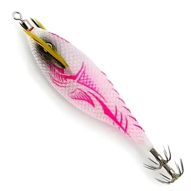 Yokai JLC Fluor Squid Jig – Καλαμαριέρα UV/GLOW με Διπλές Βελόνες BKK White