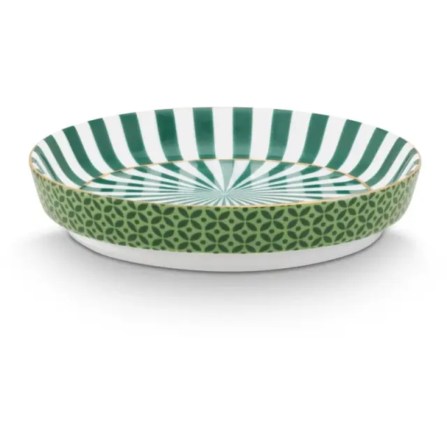 Pip Studio Πορσελάνινη Κούπα 230ml με Καπάκι/Σουβέρ: Royal Dots Green 2