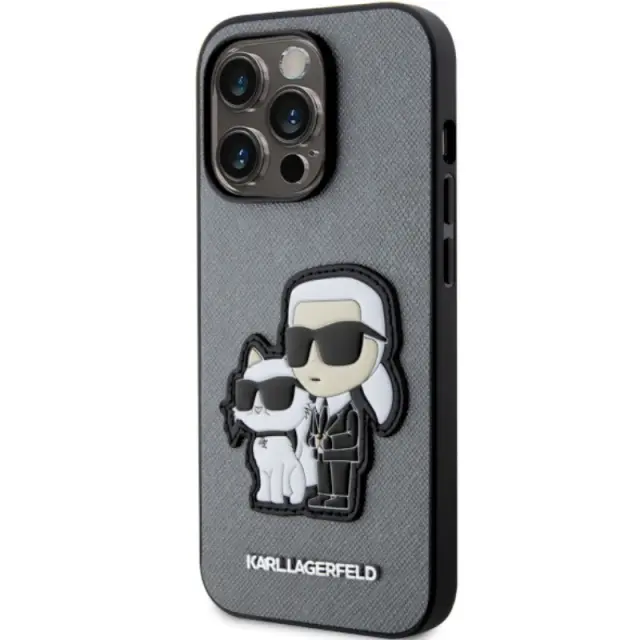 Karl Lagerfeld Back Cover Δερματίνης Ασημί (iPhone 14 Pro)