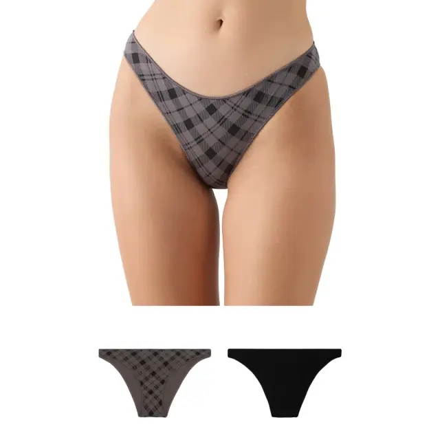 Minerva Γυναικείο Slip Rio Modal Fimelle - Διπλό Πακέτο, Χρώμα Black-Grey Plaid - XL