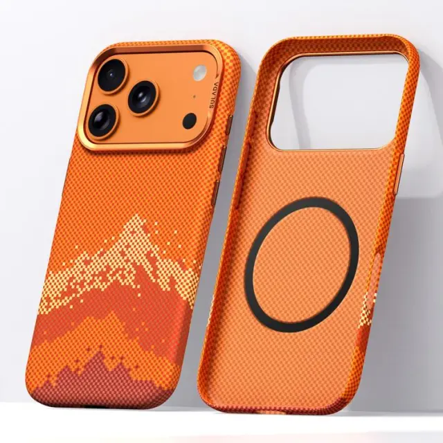 Pixel Grid Texture Magsafe Θήκη για iPhone 17 Pro Max/ 18 Pro Max-Orange OEM