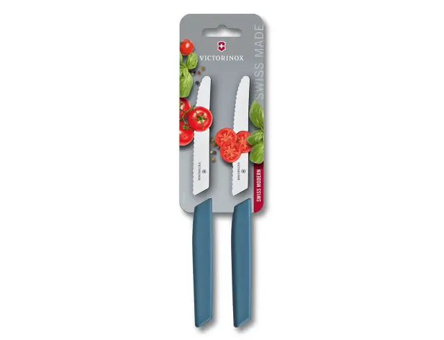 Σετ Μαχαίρια Γενικής Χρήσης Victorinox Swiss Modern με μήκος λεπίδας 11cm - Blue - 2 τεμάχια6.9006.11W2B 2