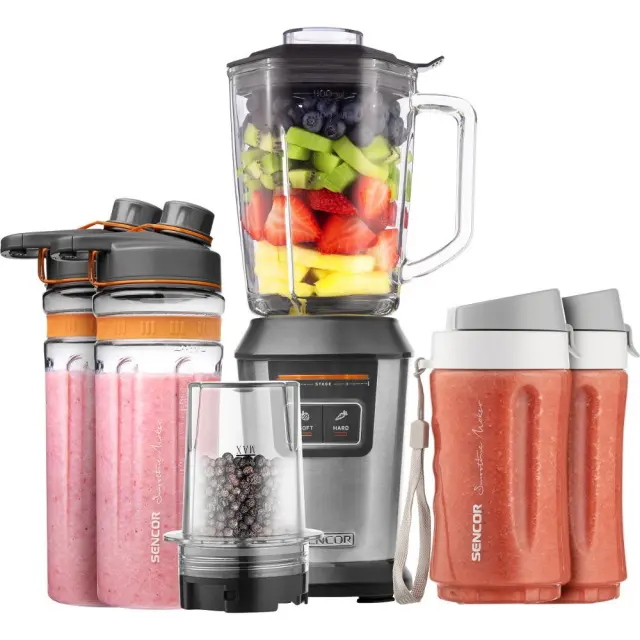 Μπλέντερ Set Smoothie Maker 300/600/900ml 800W Sencor SBL 7570SS Ασημί 3