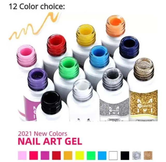 Σετ 12 Nail Art gel Liner Mobray 2