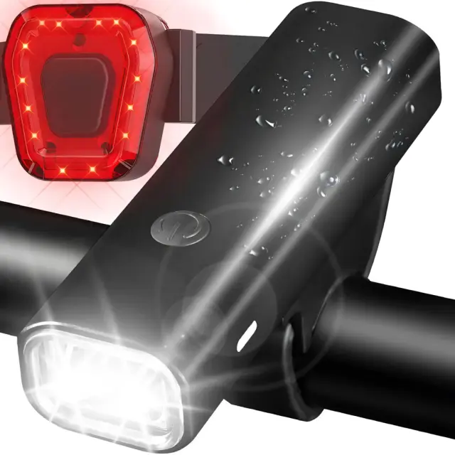 RTO SR244 ΣΕΤ ΦΩΤΑ ΠΟΔΗΛΑΤΟΥ 400 LUMEN ΕΠΑΝΑΦΟΡΤΙΖΟΜΕΝΑ USB ΕΜΠΡΟΣΘΙΟ+ΟΠΙΣΘΙΟ