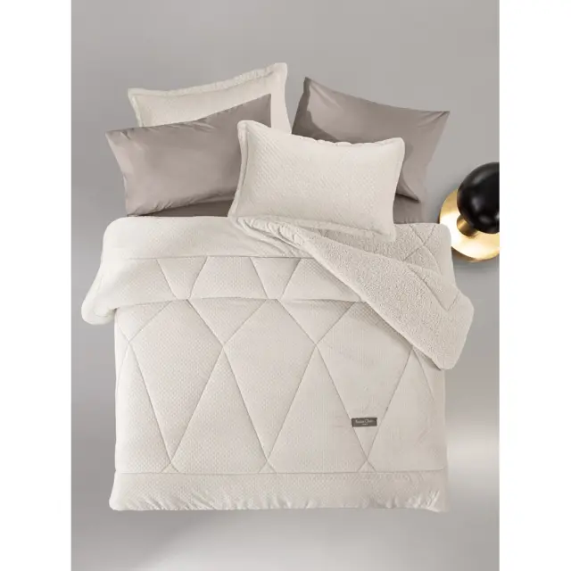Κουβερτοπάπλωμα Υπέρδιπλο Saint Clair Serena Ivory 220x240