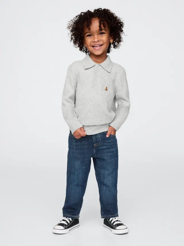 Μπλε Νηπιακό Pull-On Slim Τζιν Dark wash indigo