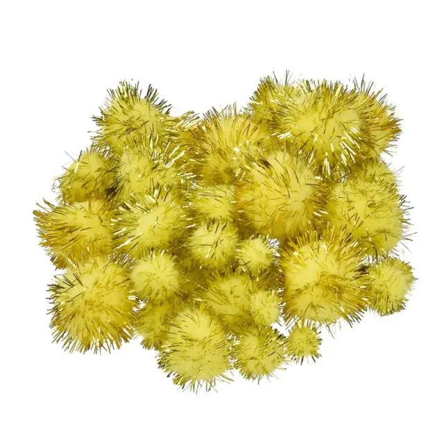 Efco Πον Πον Σετ Συνθετικά Ø10-15-20-25mm, Metallic Yellow - 40τεμ