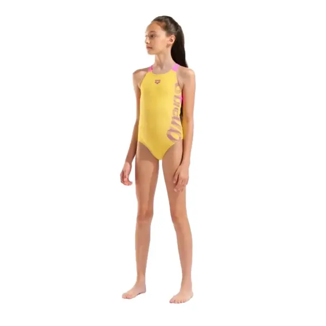 Arena Girl's Graphic V Back Swimsuit Κίτρινο 010407-390 (Arena) - 12 Years 3