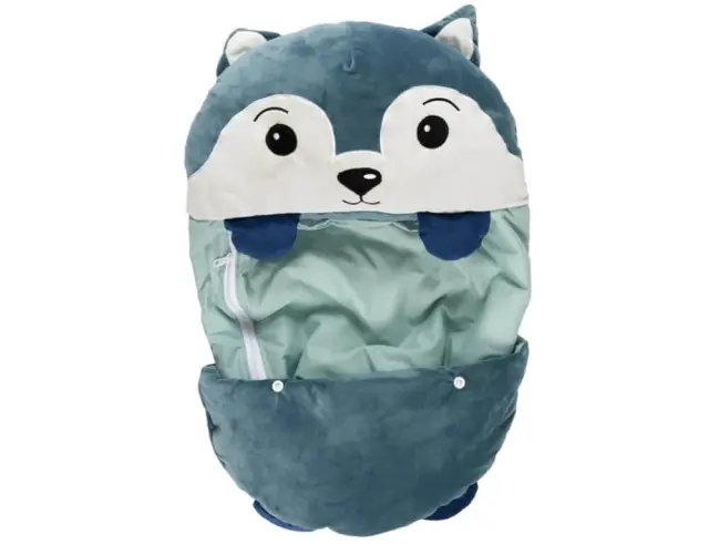 Παιδικός υπνόσακος Home Deco Kids TX9402 Σχέδιο λύκου, Μετατρέψιμος, Mε Ενσωματωμένο μαξιλάρι, 50x130cm, Απόχρωση Μπλε TX9402 3