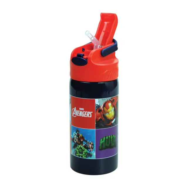 Παγούρι ανοξείδωτο με καλαμάκι Avengers 500ml 2