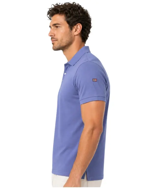 Norway Nautical School - Ανδρική Κοντομάνικη Μπλούζα Polo 858867-DENIM Μπλε Ανοιχτό 2