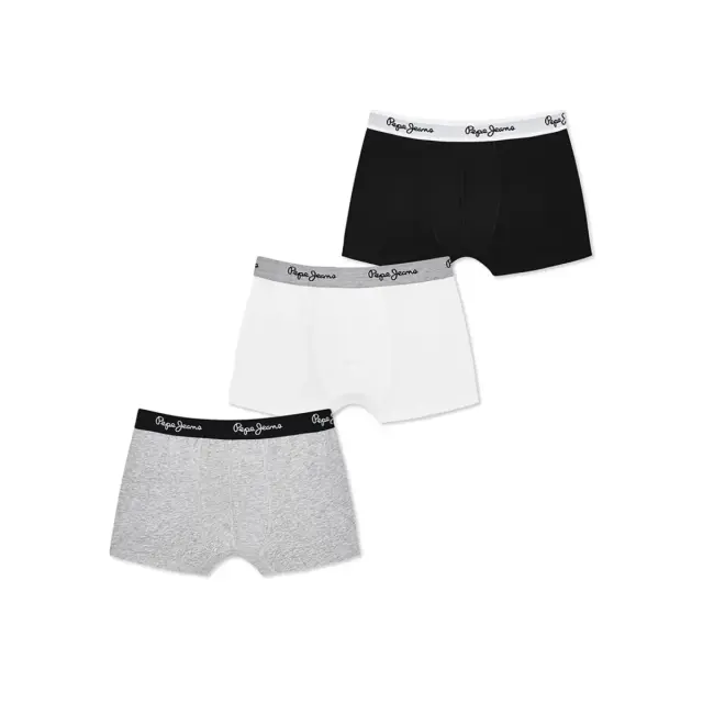 Pepe Jeans Ανδρικό Boxer Short Trunk Justin - Τριπλό Πακέτο, Χρώμα Λευκό - S