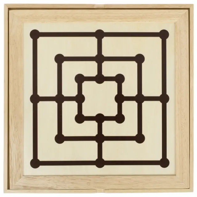 Goki Ξύλινο Σκάκι, Ντάμα & Nine Men's Morris με Πιόνια σε θήκες 34x34cm για 7+ ετών 56953 2