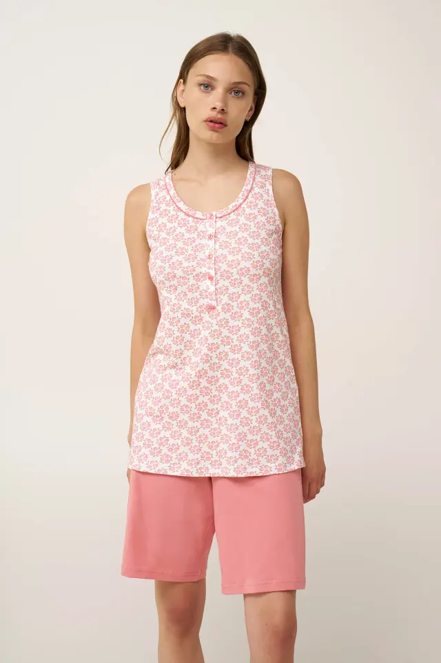 Γυναικεία Αμάνικη Βαμβακερή Πυτζάμα Vamp 24332 PINK GLOW