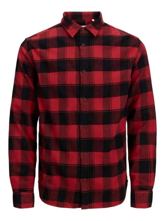 JJPLAIN AUTUMN BUFFALO SHIRT LS Brick Red - L
