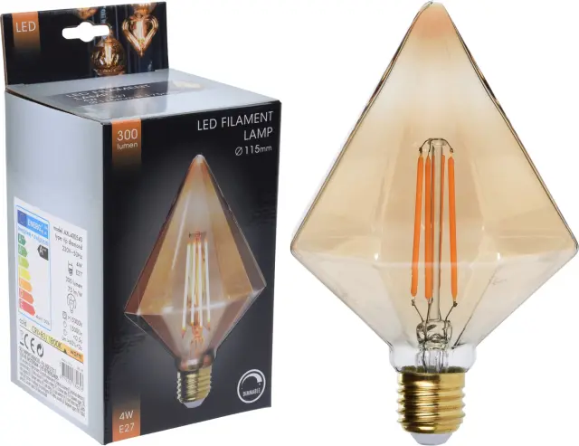 Λάμπα LED Σε Σχήμα Διαμαντιού 4Watt Dimmable Δ11.5xY17cm