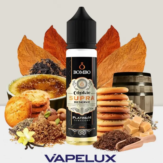Bombo Platinum Tobaccos Flavor Shots Cookie Supra Reserve 15ml to 60ml