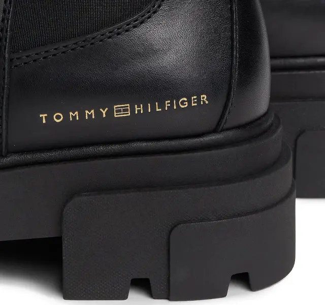 Γυναικεία Δερμάτινα Μποτάκια Tommy Hilfiger Chunky Chelsea Boot FW0FW09679 BDS Μαύρα Μαύρο - 37 3