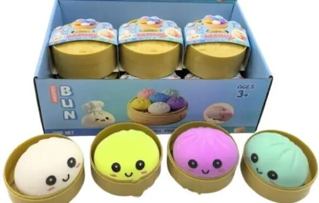Stress Ball Squishy Αφρώδες Πολύχρωμο (Διάφορα Σχέδια) Squishy dumpling stress ball 5,5 cm-1 τεμάχιο 3