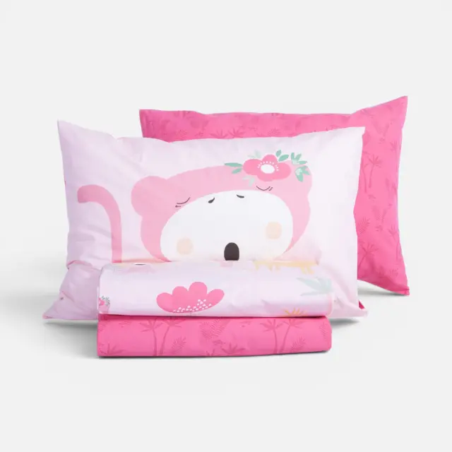 Σετ Σεντόνια Παιδικά Μονά Wild & Sweet 170x260 Nef Nef Homeware, 100% BAMBAKI - PINK (040891)