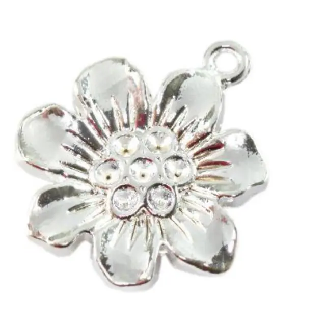 Μεταλλικό Διακοσμητικό Flower Large 25.5x23mm - 10τεμ