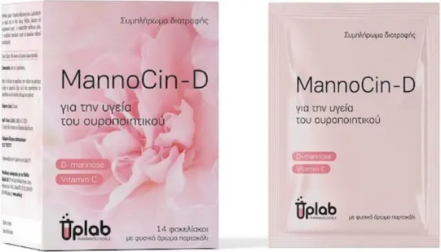 Uplab MannoCin-D για την Υγεία του Ουροποιητικού Συστήματος Με D-μαννόζη & Bιταμίνη C, 14 φακελίσκοι