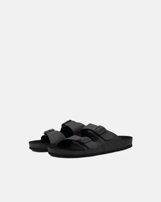 JACK&JONES FOOTWEAR JFWCROXTON LEATHER MONO ANTHRACITE SANDALS #35343a