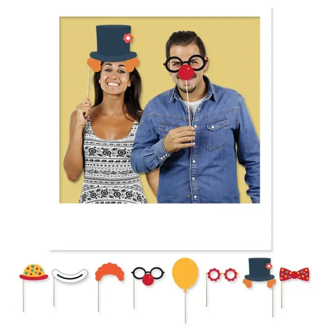 Σετ Φωτογραφικού Photo Booth Circus Party / 8 τμχ