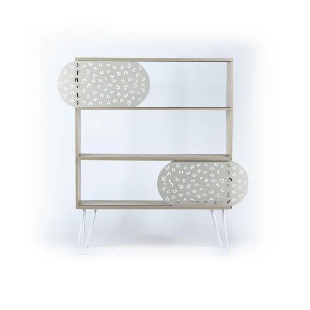 Βιβλιοθήκη ILLIA No 3 Δρυς/Λευκό 94x25x117cm 3