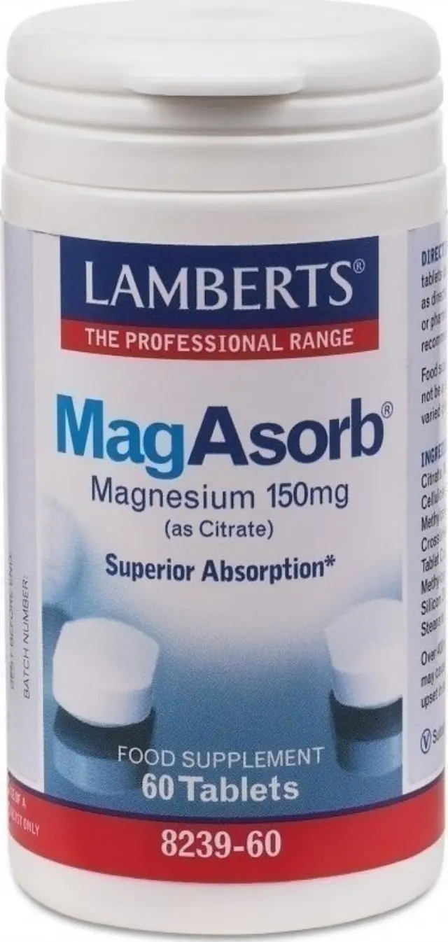Lamberts MagAsorb 150mg Κιτρικό Μαγνήσιο 60 ταμπλέτες