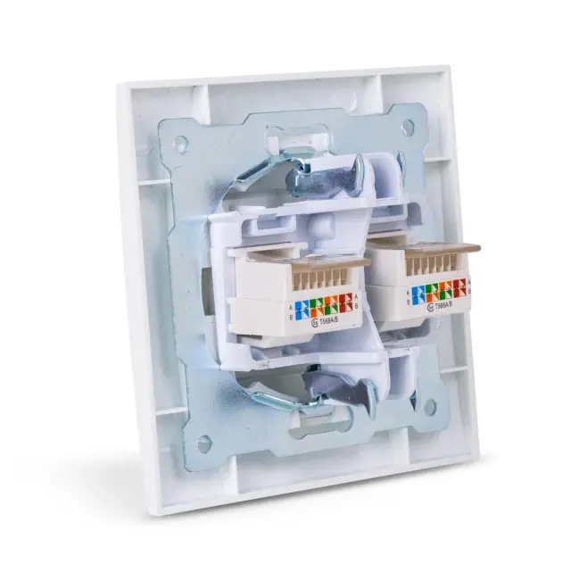 Entac Arnold Recessed wall LAN socket 2x Cat5 White 15.005.0106 2