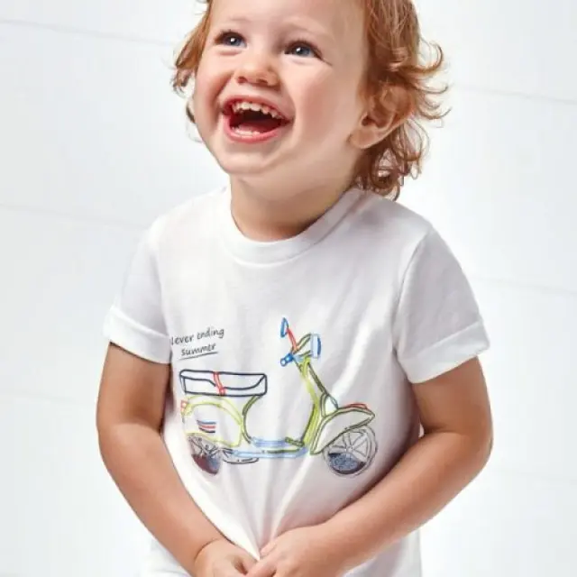 Baby 6 μηνών έως 4 ετών Μπλούζα κοντομάνικη play μηχανή λευκό - 9M 2