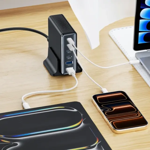 Tech-protect Dc160w-gan 6-port Desktop Charger Pd 160w / Qc3.0 Black 3