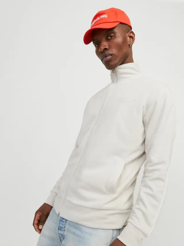 JJPANEL SWEAT ZIP HIGH NECK moonbeam 2
