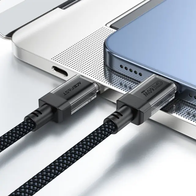 Καλώδιο Acefast C12-03 USB-C σε USB-C PD60W 3A Braided Μαύρο 1.2m 3