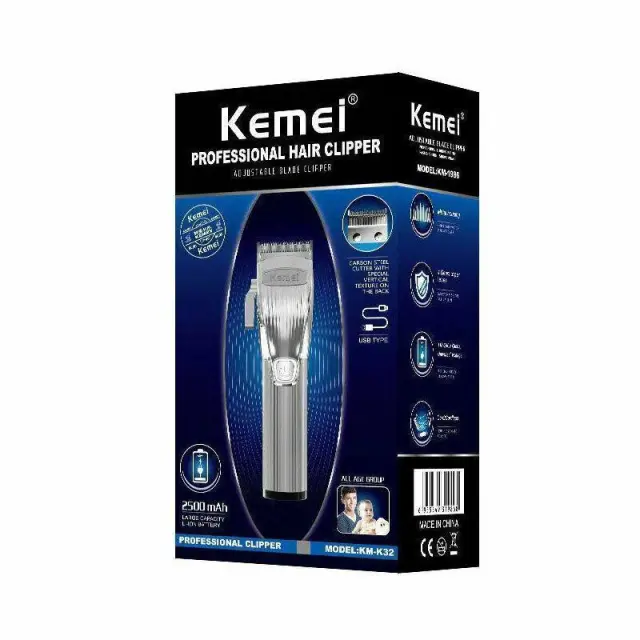 Kemei KM-i32 Επαγγελματική Κουρευτική Μηχανή USB 2000mAh 2