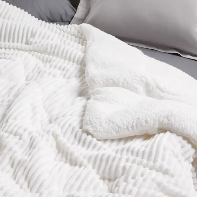 Das Home Κουβερτοπαπλωμα Sherpa Μονο 1364 White 2