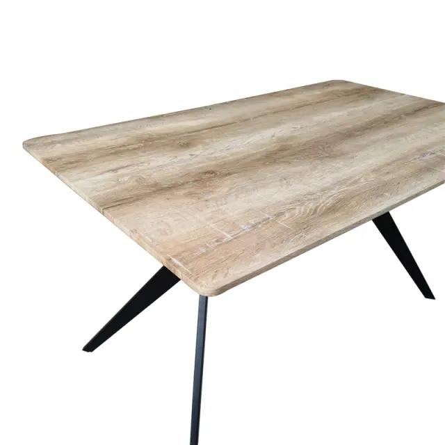 Τραπέζι Ezali pakoworld sonoma mdf με μαύρα μεταλλικά πόδια 140x80x75εκ 3