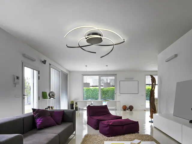 Cadence 228176 Μεγάλο Μαύρο Οροφής Φωτιστικό LED 70W με Remote και Dimmable 2