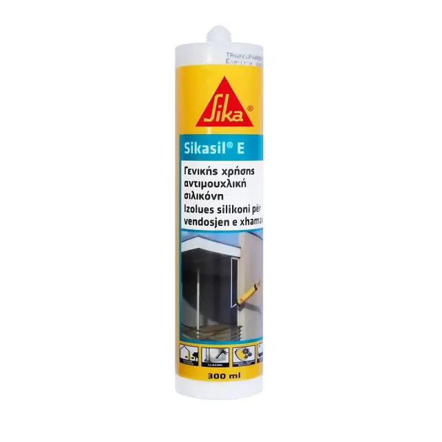 Sikasil® E Γενικής Χρήσης Αντιμουχλική Σιλικόνη φύσιγγα 300ml Λευκή / 96.706600