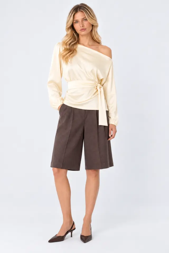 BSB SATIN BLOUSE (0156-0110051-BUTTER-YELLOW) - 42-medium 2