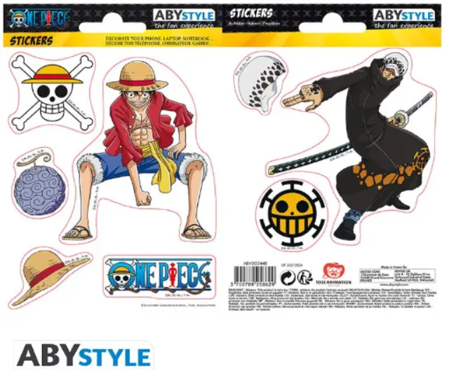 ONE PIECE Αυτοκόλλητα Luffy + Law (16x11cm)
